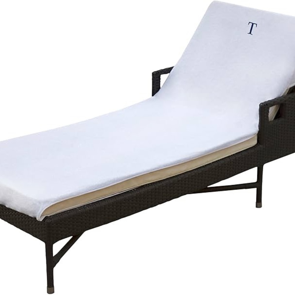 Superior monogram T White Lounge chair Cover size 32”x102 pk 3